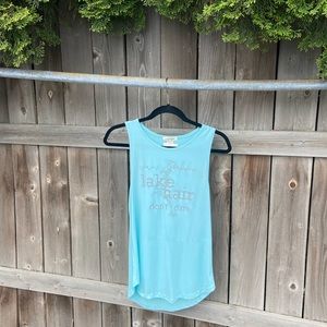 Lake Hair Don’t Care (front) Printed Tank Top designed by Inside the Armoire